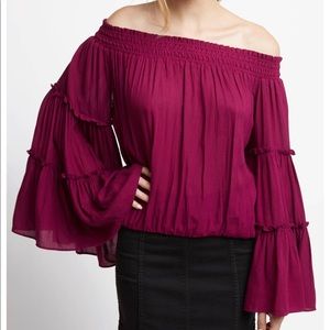 Free People off the shoulder ruffle top